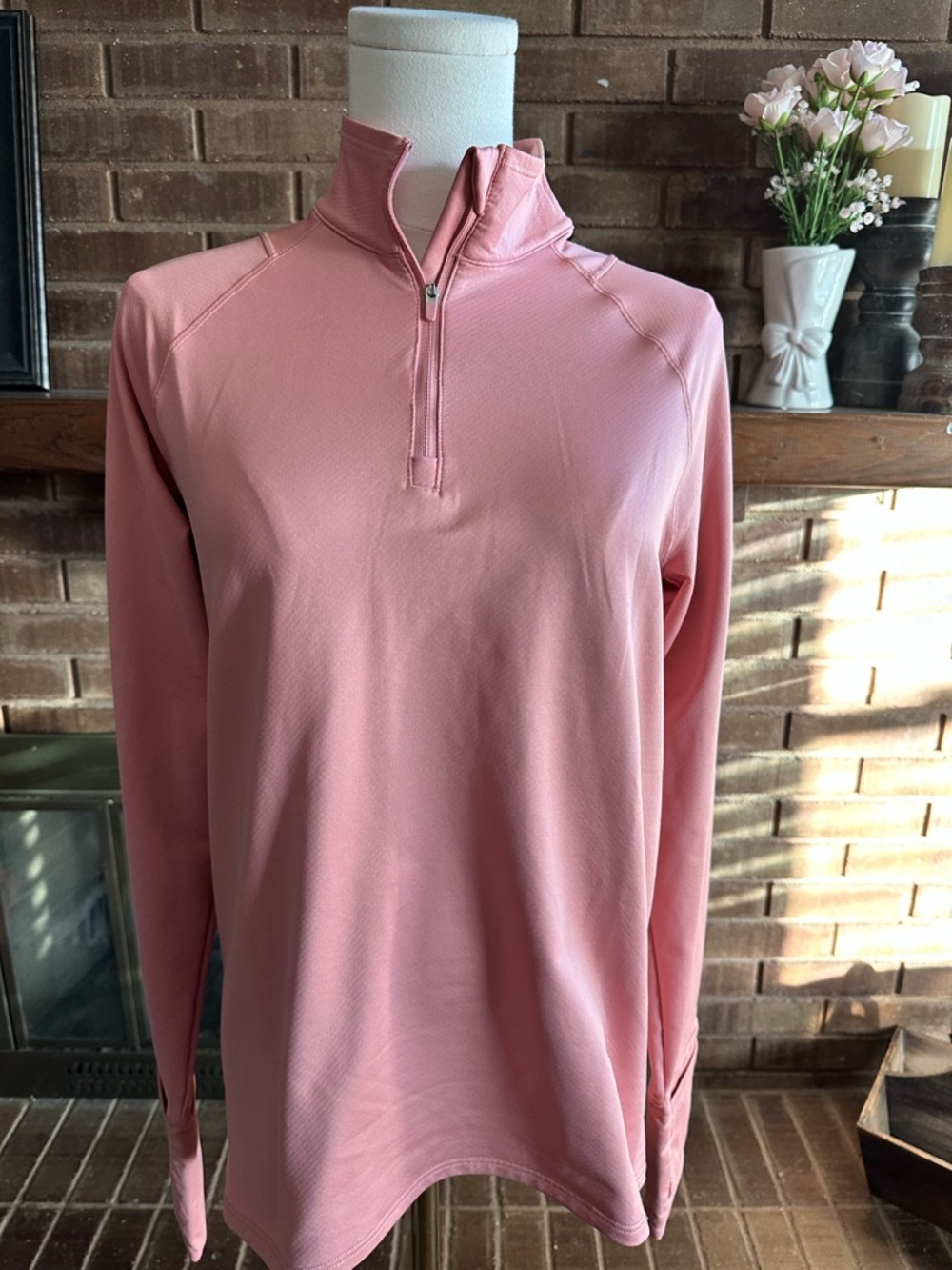 Athleta Pink Whistler Half Zip Fleece Pullover Running Top Size Small
